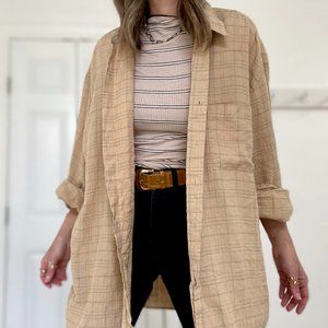 Vintage Linen Utility Shirt Tunic